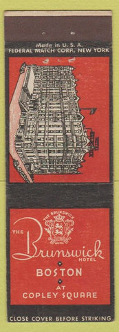 Matchbook Cover - Brunswick Hotel Boston MA Copley Square Federal