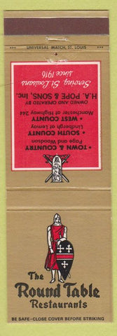 Matchbook Cover - Round Table Restaurants ST Louis MO Knight