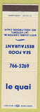 Matchbook Cover - Le Quai seafood North Hollywood CA