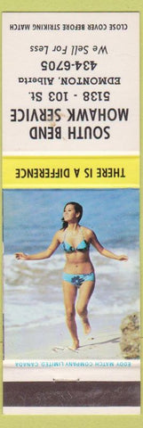 Matchbook Cover - South Bend Mohawk Service Edmonton AB pinup WEAR