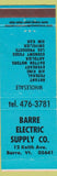 Matchbook Cover - Barre Electric Supply VT WEAR