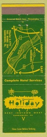 Matchbook Cover - Holiday Motor Hotels Harrisburg PA girlie back