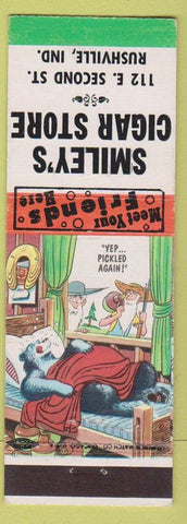Matchbook Cover - Smiley's Cigar Store Rushville IN hillbilly Pickled Again