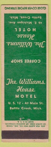 Matchbook Cover - Williams House Motel Battle Creek MI