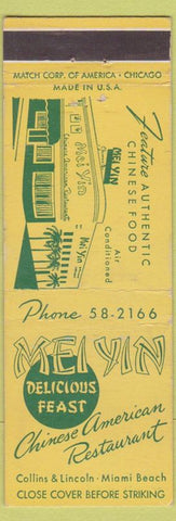 Matchbook Cover - Mei Yin Chinese Restaurant Miami Beach FL