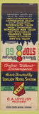 Matchbook Cover Lovejoy Hotels Nashville TN Clarksville Hollywood FL Harrisburg