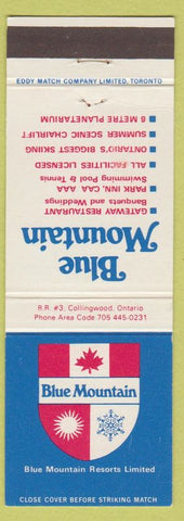Matchbook Cover - Blue Mountain Restaurant Collingwood ON