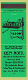 Matchbook Cover - Kozy Motel Wadena SK green
