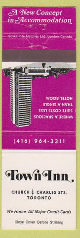 Matchbook Cover - Town Inn Toronto ON Hotel