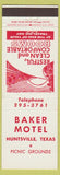 Matchbook Cover - Baker Motel Huntsville TX