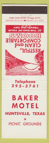 Matchbook Cover - Baker Motel Huntsville TX