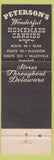 Matchbook Cover - Peterson's House of Fudge Ice Cream Gay 90's Tallevyville DE