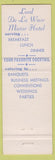 Matchbook Cover - Lord De LA Warr Hotel Wilmington DE