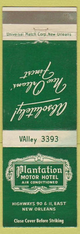 Matchbook Cover - Planation Motor Hotel New Orleans LA