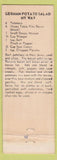 Matchbook Cover - IGA Grocery Store Chef Eddie Doucette German Potato Salad