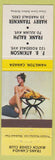 Matchbook Cover - Trans Canada Match Club Hamilton ON pinup yellow band