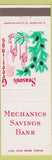 Matchbook Cover - Mechanics Savings Bank Christmas Windsor CT