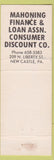 Matchbook Cover - Mahoning Loan Finance New Castle PA Christmas