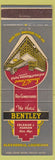 Matchbook Cover - Hotel Bentley Alexandria LA