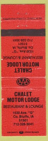 Matchbook Cover - Chalet Motor Lodge Council Bluffs IA