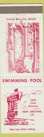 Matchbook Cover - Cedar Park Hotel Court New Orleans LA