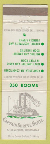 Matchbook Cover - Captain Shreve Hotel Shreveport LA WEAR