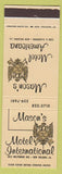 Matchbook Cover - Mason's Motel Americana New Orleans LA
