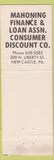 Matchbook Cover - Mahoning Loan Finance New Castle PA Christmas angel