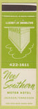 Matchbook Cover - New Southern Motor Hotel Jackson TN
