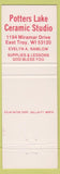 Matchbook Cover - Potters Lake Ceramic Studio East Troy WI Christmas