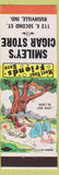 Matchbook Cover - Smiley's Cigar Store Rushville IN hillbilly Won's Be Long Now