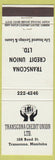 Matchbook Cover - Transcona Credit Union MB