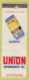 Matchbook Cover - Union Supermarkets Grocery Spaghetti WORN