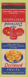 Matchbook Cover - Deerwood Vegetables Fruits Chicago IL WORN