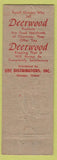 Matchbook Cover - Deerwood Vegetables Fruits Chicago IL WORN