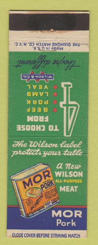 Matchbook Cover - Mor Pork Meat Wilson Compnay