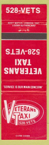 Matchbook Cover - Veterans Taxi Canada NO TOWN