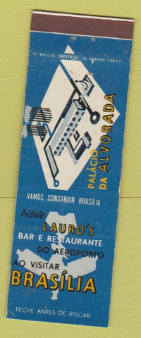Matchbook Cover - Lauro's Bar Restaurant Alvorada Brazil Brasil