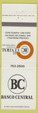 Matchbook Cover - Banco Central Hato Rey Puerto Rico