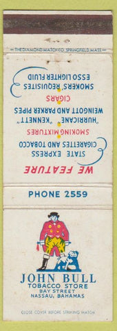 Matchbook Cover - John Bull Tobacco Store Nassau Bahamas WEAR
