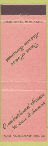 Matchbook Cover - Dean House Nassau Bahamas Cumberland House