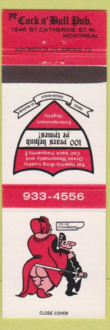 Matchbook Cover - Cock N Bull Pub Montreal QC girlie?