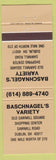 Matchbook Cover - Baschnagel's Variety Store Dublin OH tan