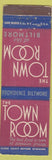 Matchbook Cover - The Town Room Providence RI Biltmore