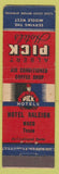 Matchbook Cover - Albert Pick Hotels Hotel Raleigh Waco TX
