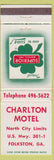 Matchbook Cover - Charlton Motel Folkston GA
