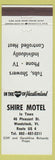 Matchbook Cover - Shire Motel Woodstock VT