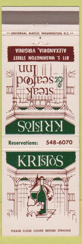 Matchbook Cover - Kristos Steak Inn Alexandria VA