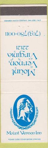 Matchbook Cover - Mount Vernon Inn VA