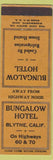 Matchbook Cover - Bungalow Hotel Blythe CA